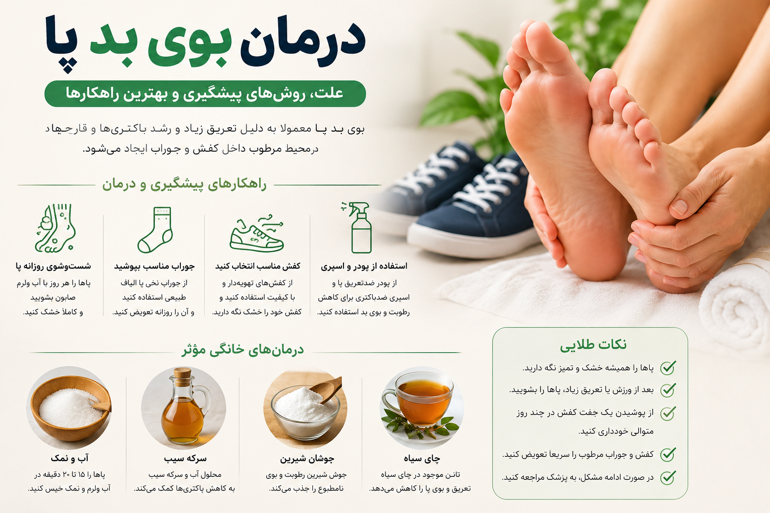درمان بوی بد پا؛ راهنمای کامل پیشگیری، علت‌ها و بهترین روش‌های از بین بردن بوی پا