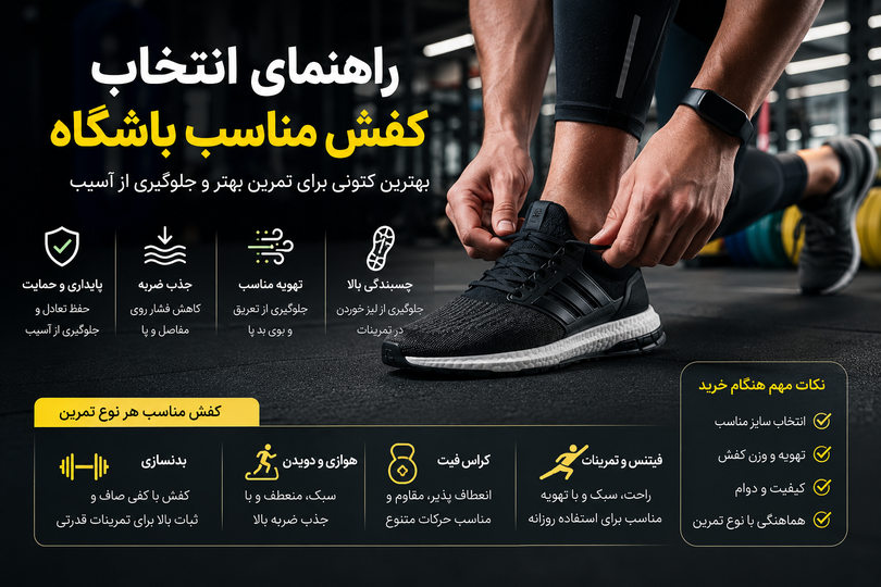 راهنمای کامل انتخاب کفش مناسب باشگاه؛ چگونه بهترین کتونی ورزشی را انتخاب کنیم؟