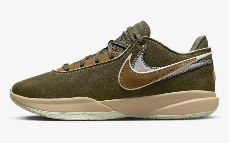 کفش اورجینال بسکتبال Nike LeBron 20 Olive Suede
